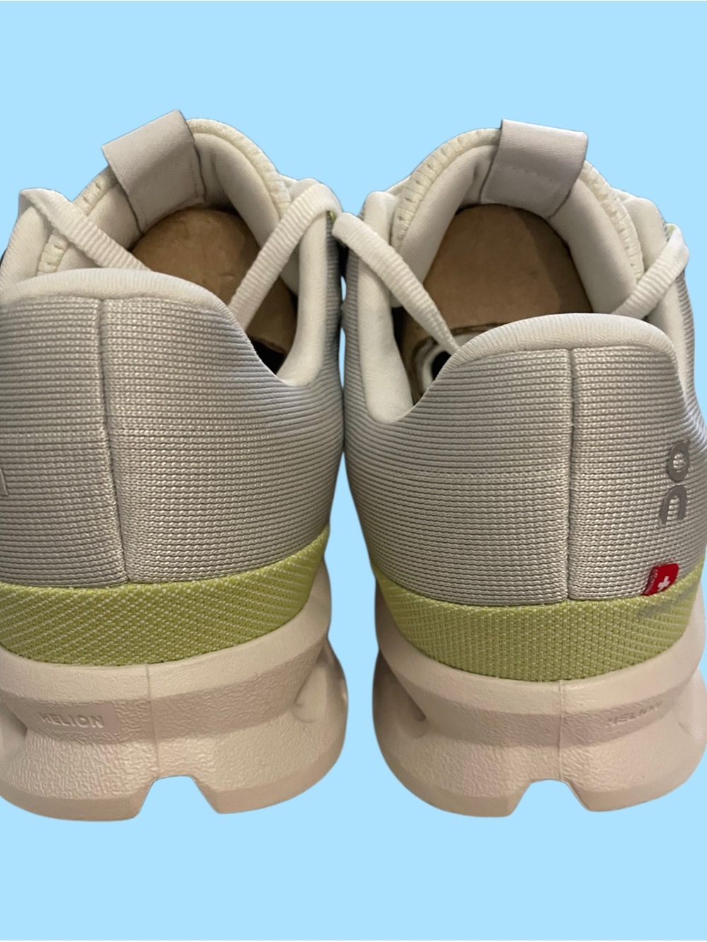 On Running Women’s Cloudsurfer Athletic Shoes - Light Gray with Lime Accents 8 - Picture 10 of 11